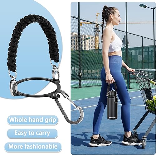 Miniatura 3 de KXIAOCHEN Botella de agua aislada, botella de agua de acero inoxidable, 2 tapas (con pajilla y tapa con asa), botellas de agua metálicas de boca