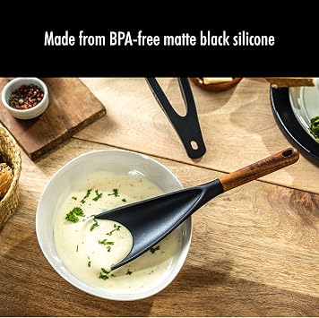 Staub Silicone with Wood Handle Cooking Utensil, Multi-function Spatula Spoon