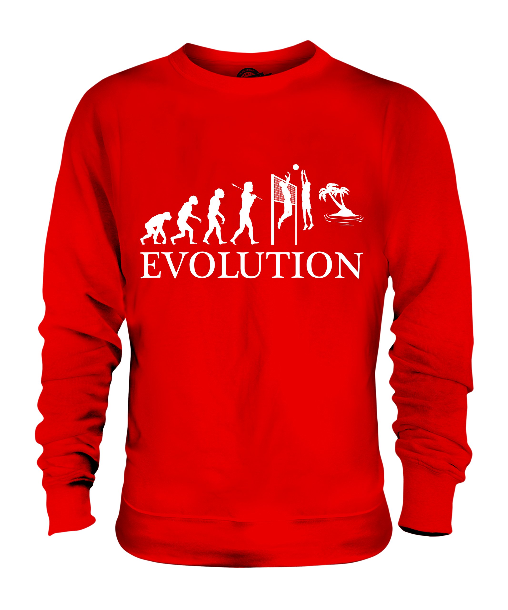 Candymix - Siatkówka plażowa Evolution of Man - Bluza unisex Męski damski sweter sweter top, Czerwony, 3XL