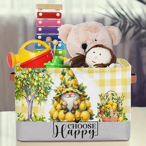 Vista 151 de Cestas de almacenamiento con asas, cubo de almacenamiento rectangular de tela rectangular plegable de juguetes para armario, estantes, lavandería, C