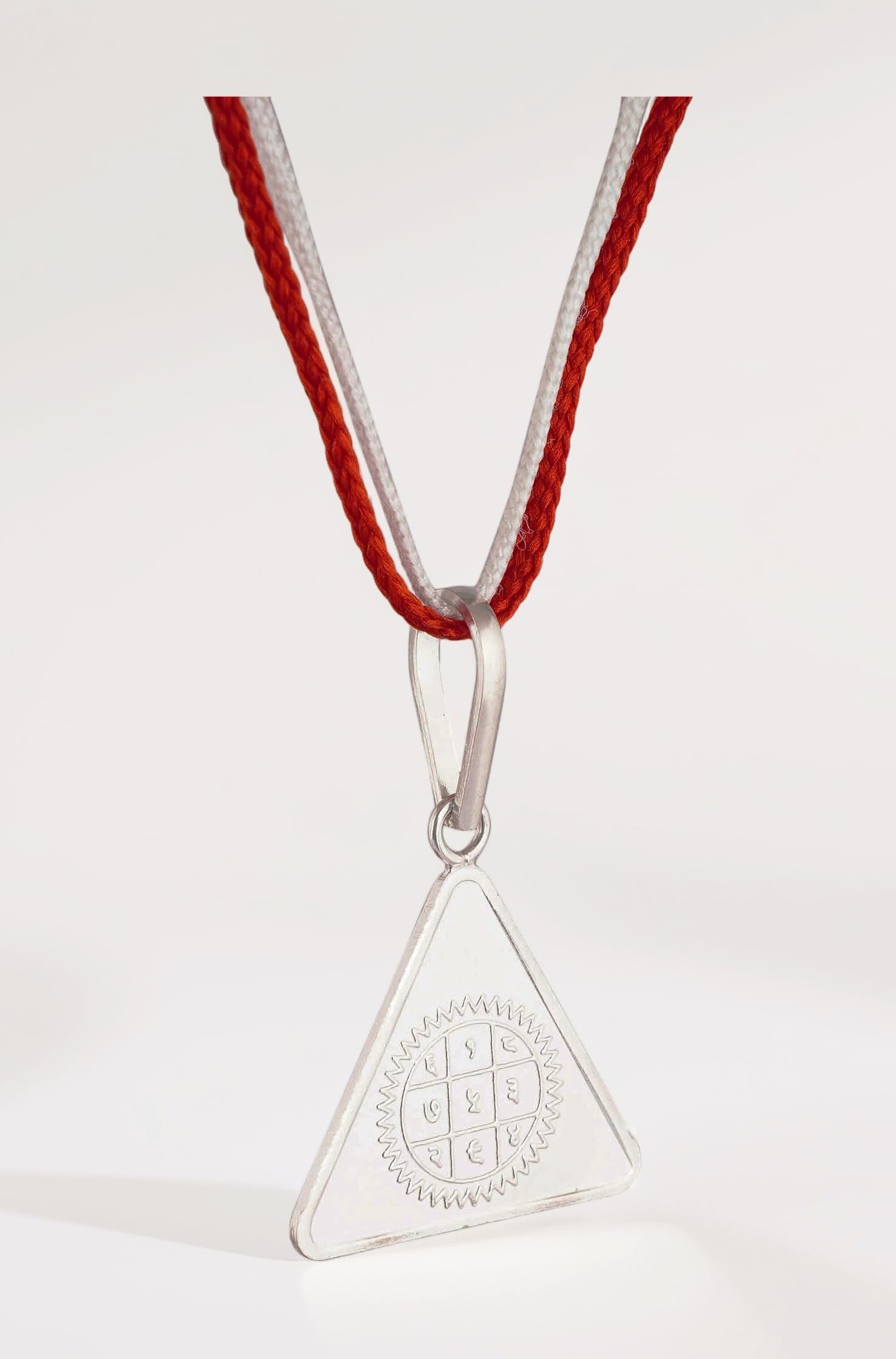 Silver Surya Pyra Yantra Locket Energized Surya Pyra Yantra Pendant for Uplifting Shukra and Sun Silver 5.5 gm