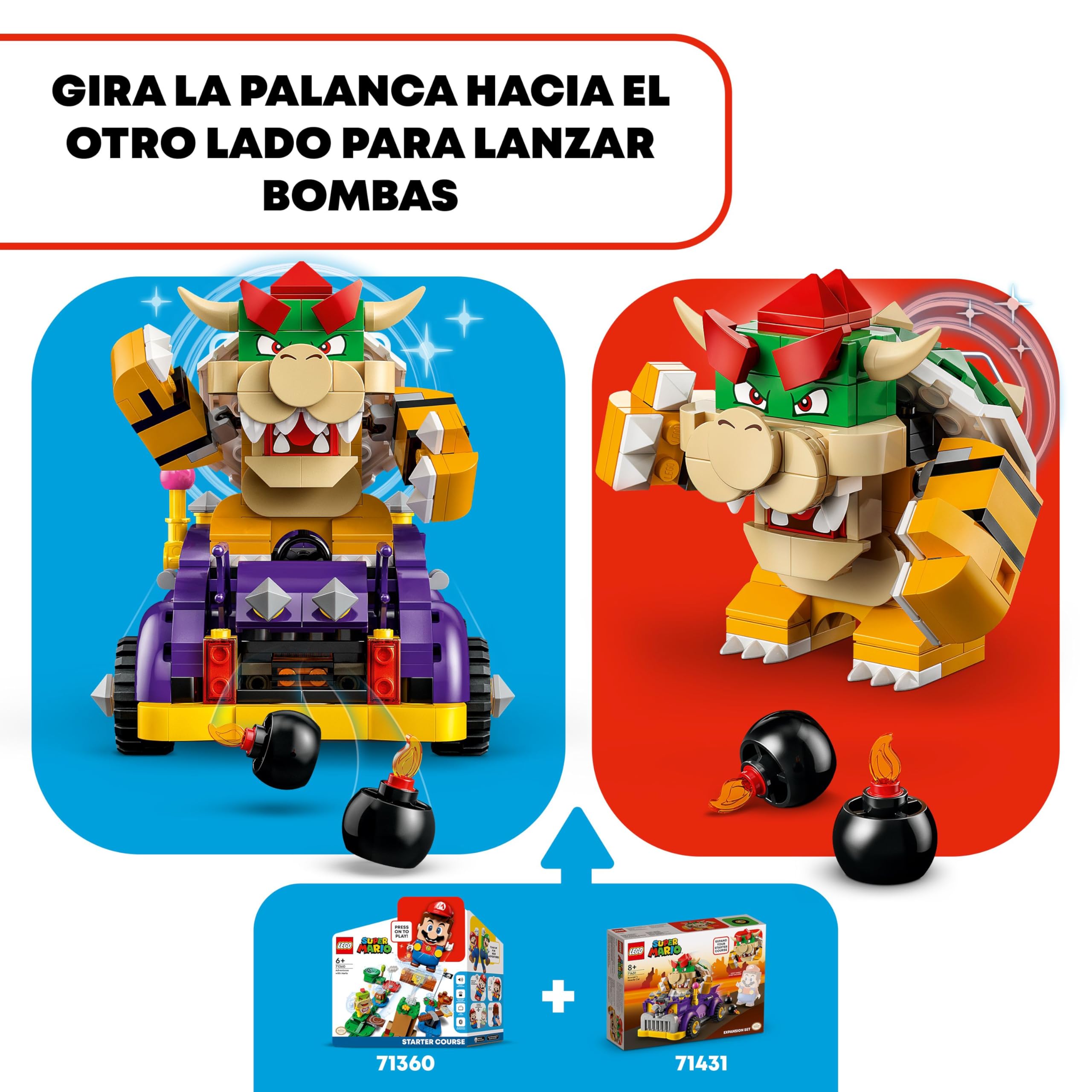 LEGO Super Mario Set de Expansión: Coche Monstruoso de Bowser Juguete Coleccionable con Figura del Personaje del Videojuego, Regalo para Niños, Niñas y Gamers de 8 Años o Más 71431