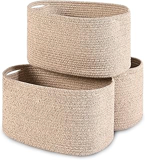 HOMHOLDON Cotton Rope Storage Baskets for Organizing 3Pack 15