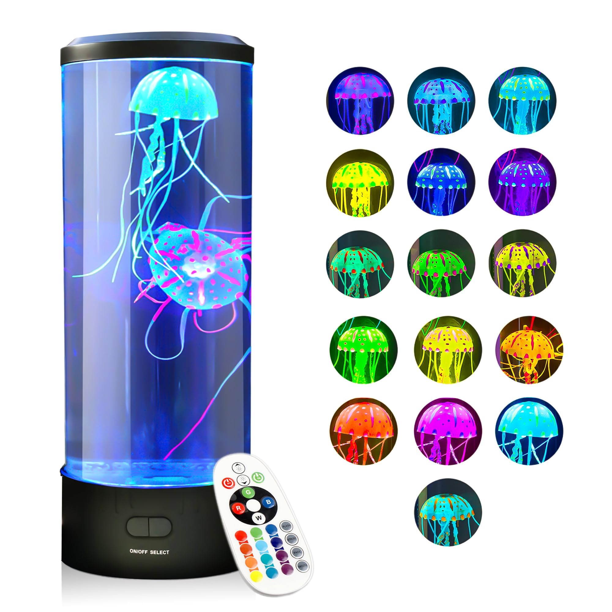 Brewish Jellyfish Lamp, 16 Color Options, 4 Mode Lifelike Jellyfish Aquarium, Auto Shutdown, Remote Control Electric Jellyfish LED Night Light, Fake Aquarium, Home Decor, Sensory Lamp for Autism, ADHD