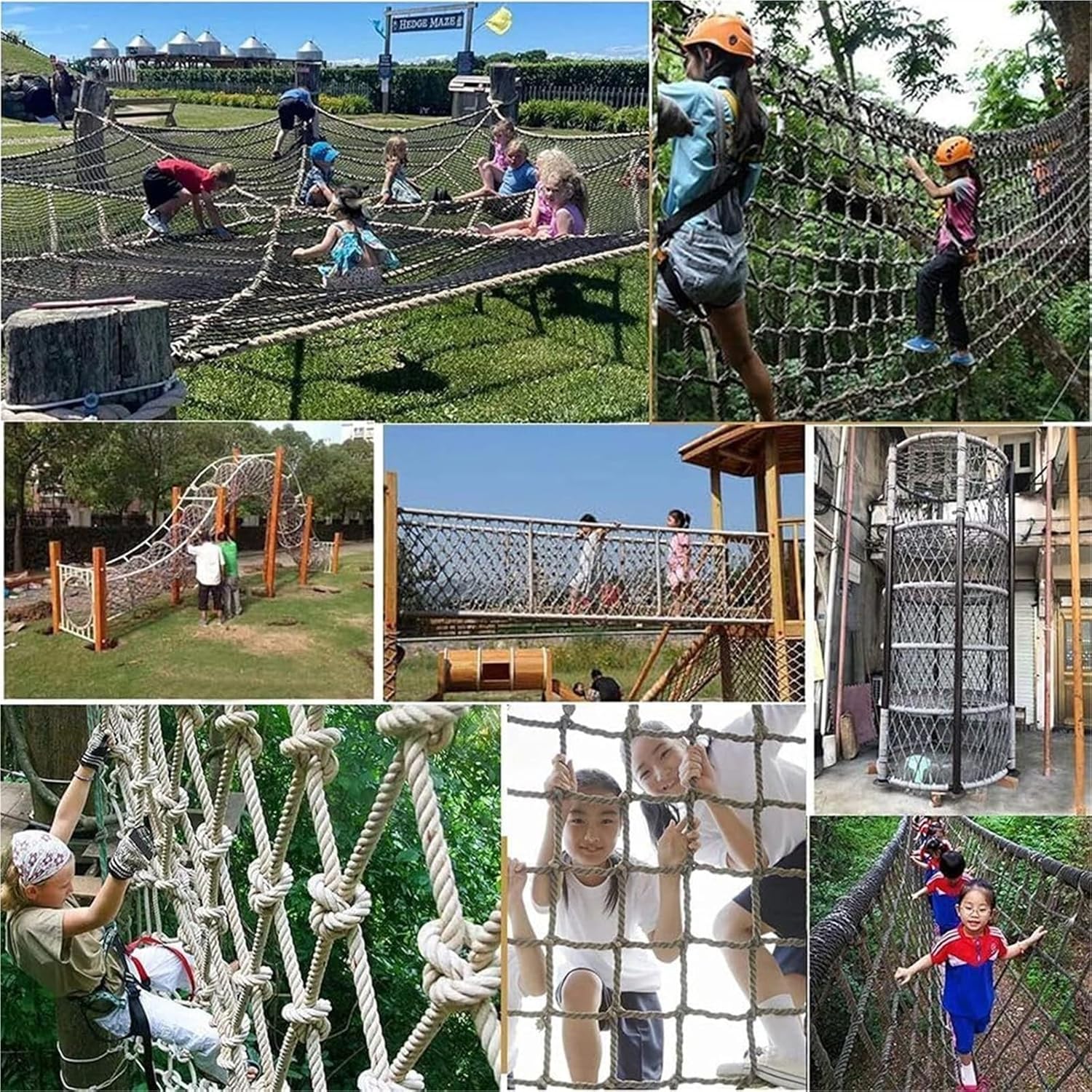 Outdoor Playground Safety Nets, Climbing Net for Children Heavy-Duty Climbing Nets Rope Ladders 1 * 1m(2 * 4m)