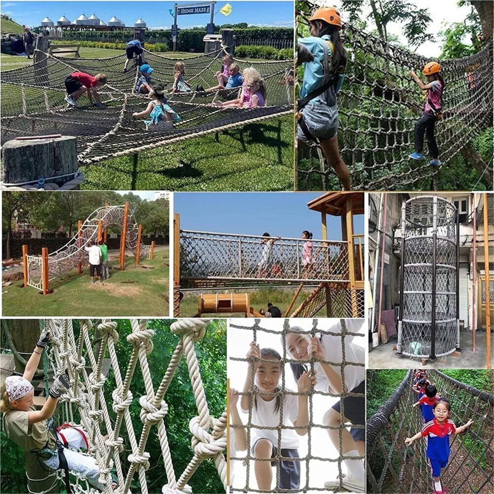 Red de seguridad para parque infantil al aire libre, red de escalada y protección de escalera de cuerda (1 m x 1 m), solución de seguridad para el patio trasero