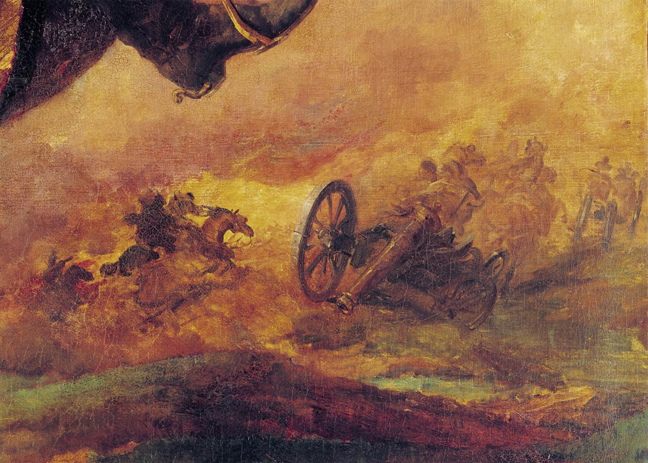 SERENDIPITP Abstract Painting Mural Print Picture Wall Decor Painting Officer of the Hussars Detail of a Cannon on the Right by Theodore Gericault Vintage Wall Artwork for Home Decor 60x90cm