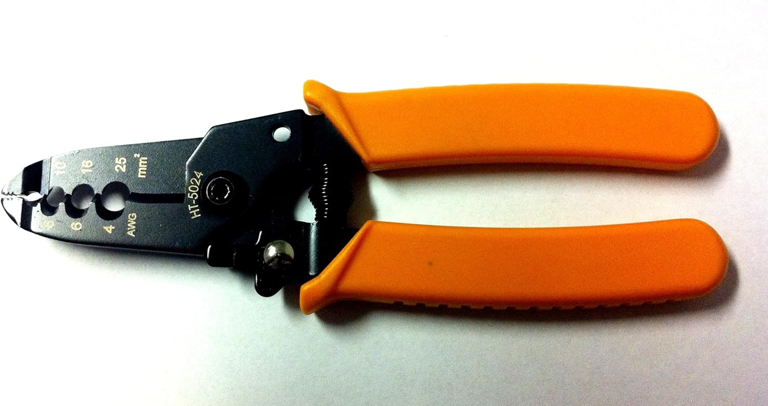 rmsdeal77 Steel Wire Stripper, Cutter, Plier for AWG 4, 6, 8 Solid & 6, 8, 10 Stranded with Closed Lock