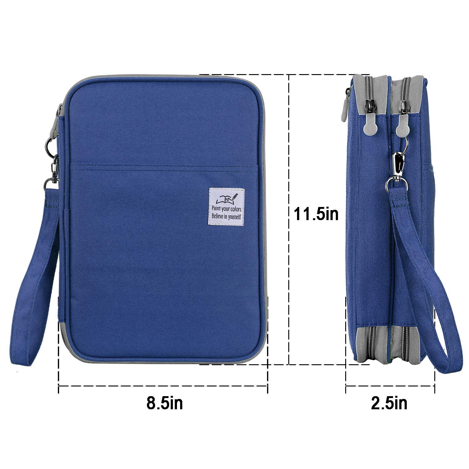Astuccio Portamatite Grande Capacità YOUSHARES – 192 Slot Per Matite Colorate O 120 Penne Gel – Tessuto Oxford – Blu