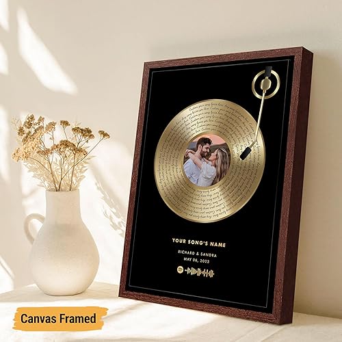 Vista 39 de VICILO Póster de letras de canciones personalizadas, enmarcado, lienzo personalizado, arte de pared, regalos para el día de San Valentín para él