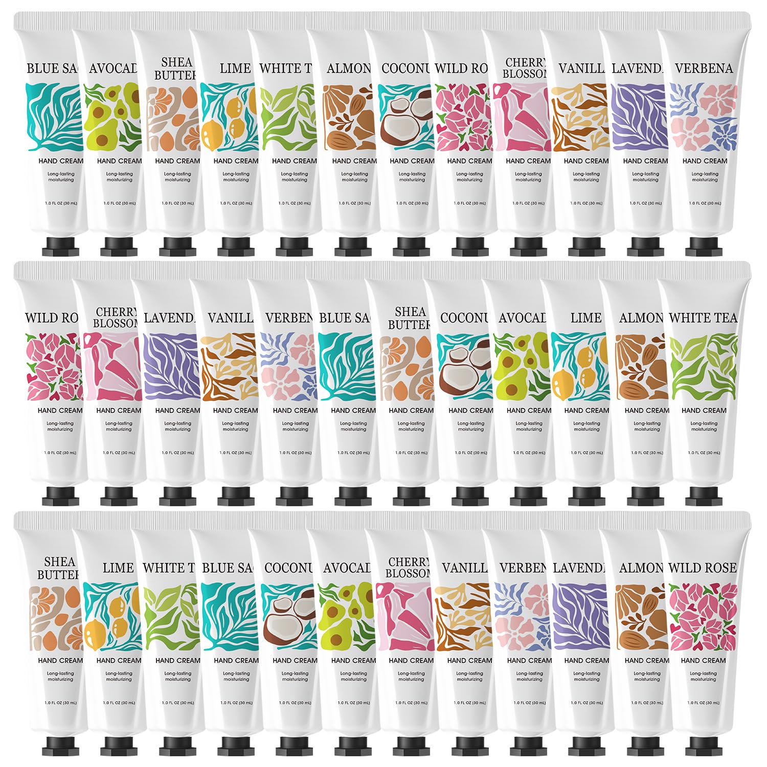 BODY & EARTH # LOVE 36 Pack Hand Cream for Women, Hand Lotion Travel Size Hand Cream Bulk Gifts for Women, Mini Moisturizing Lotion for Dry Cracked Hands, Bridesmaid Gifts Bachelorette Party Favors 1 Fl Oz (Pack of 36)