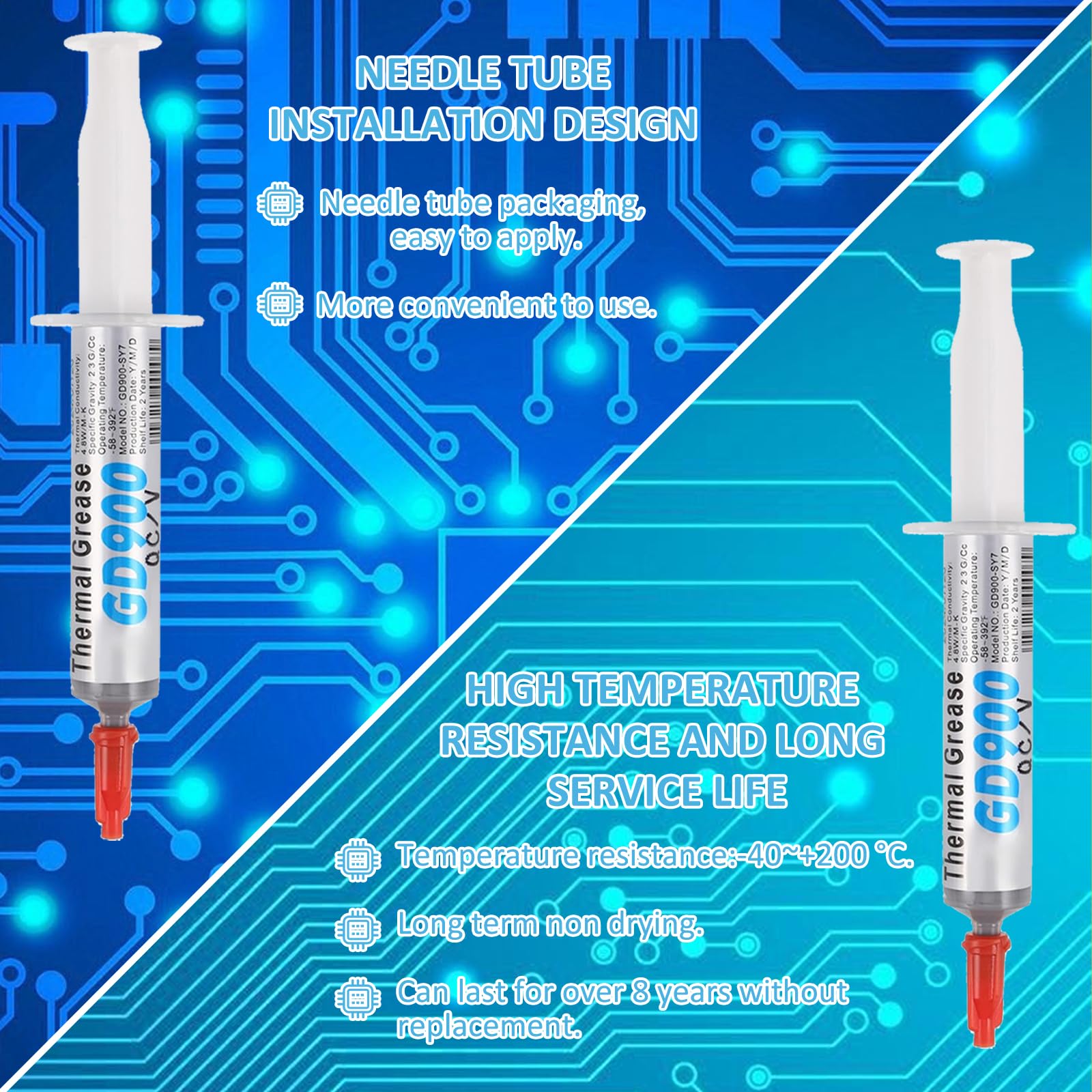 7 G*6 Tubi Pasta Termica,Ad Alte Prestazioni Thermal Paste,Pasta Termoconduttiva,Adatto A Tutti I Processori (Cpu,Gpu – Pc,Ps4),Conducibilità Termica Eccezionalmente Elevata