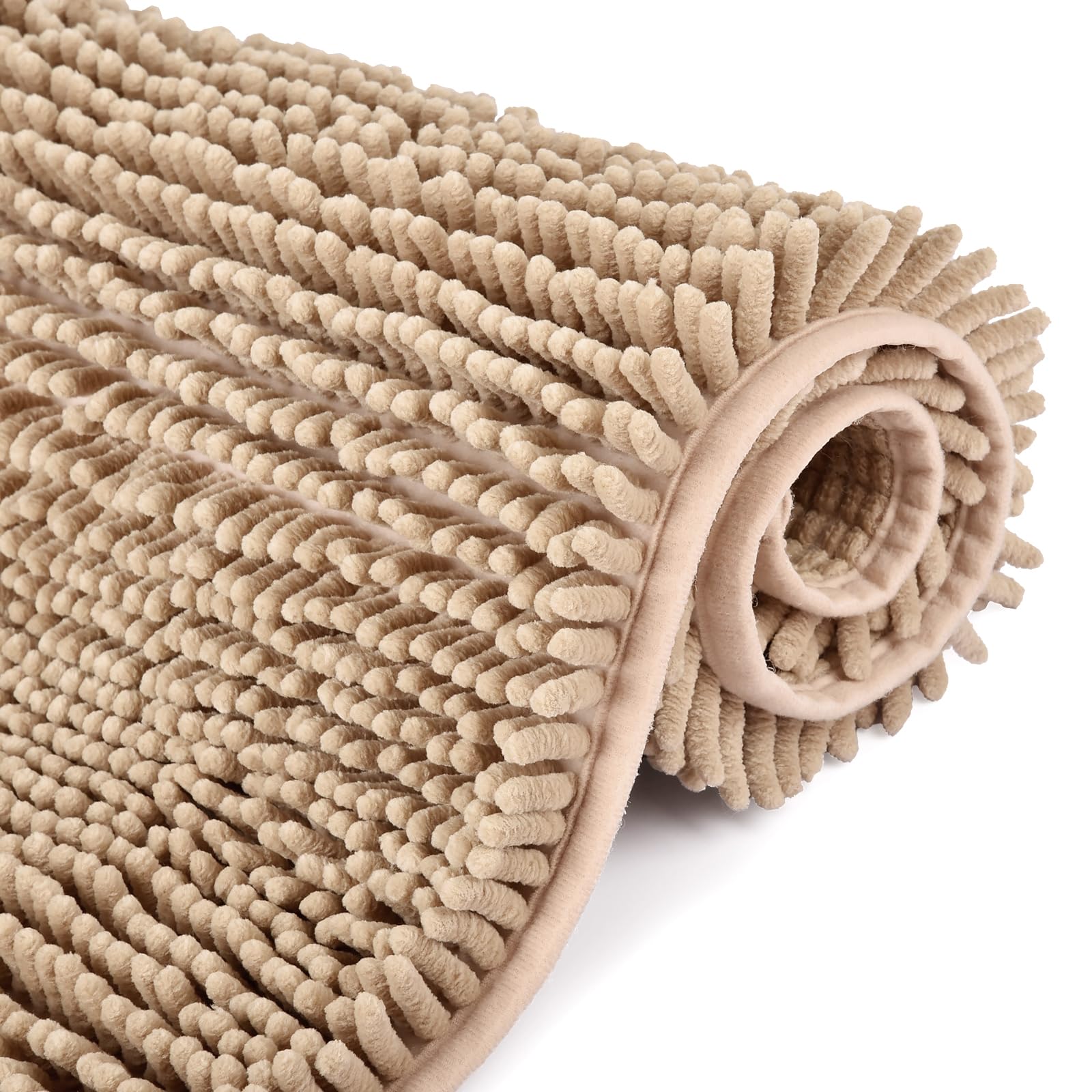 FCSDETAIL rutschfeste, Hochflor Badteppiche, Maschinenwaschbare Badematte, Badvorleger mit Wasserabsorbierenden, Weichen Mikrofasern für Badewanne, Dusche und Badezimmer