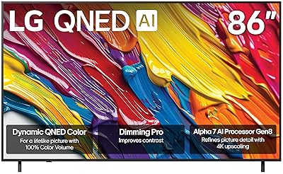 LG 86-Inch Class QNED AI 4K QNED82A Series Smart TV w/AI Sound, HDR10, 4K Super Upscaling, Filmmaker Mode, Wow Orchestra, Alexa Built-in (86QNED82AUA, 2025)
