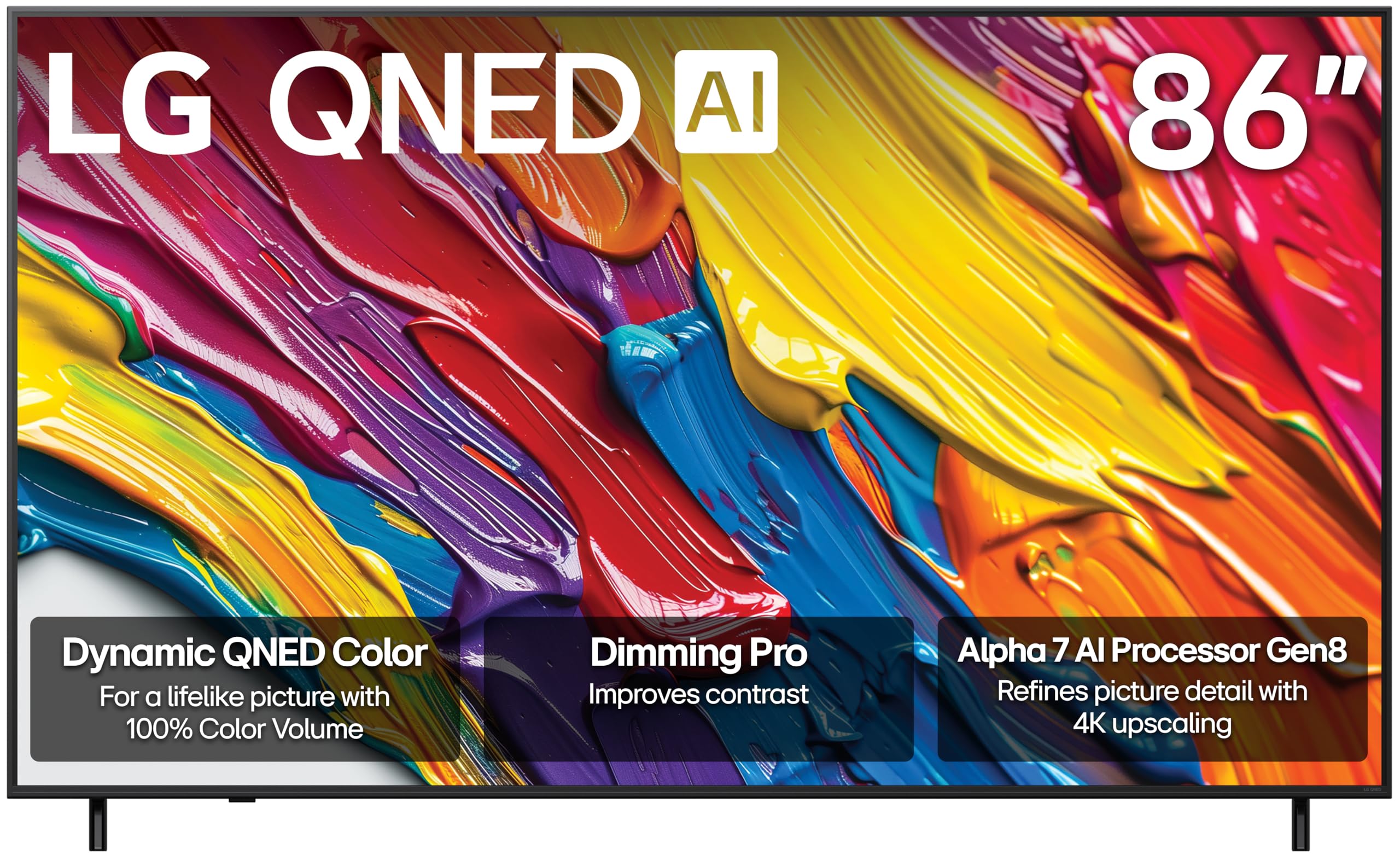 LG 86-Inch Class QNED QNED82A Series Smart TV w/AI Sound, HDR10, 4K Super Upscaling, Filmmaker Mode, Wow Orchestra, Alexa Built-in (86QNED82AUA, 2025)