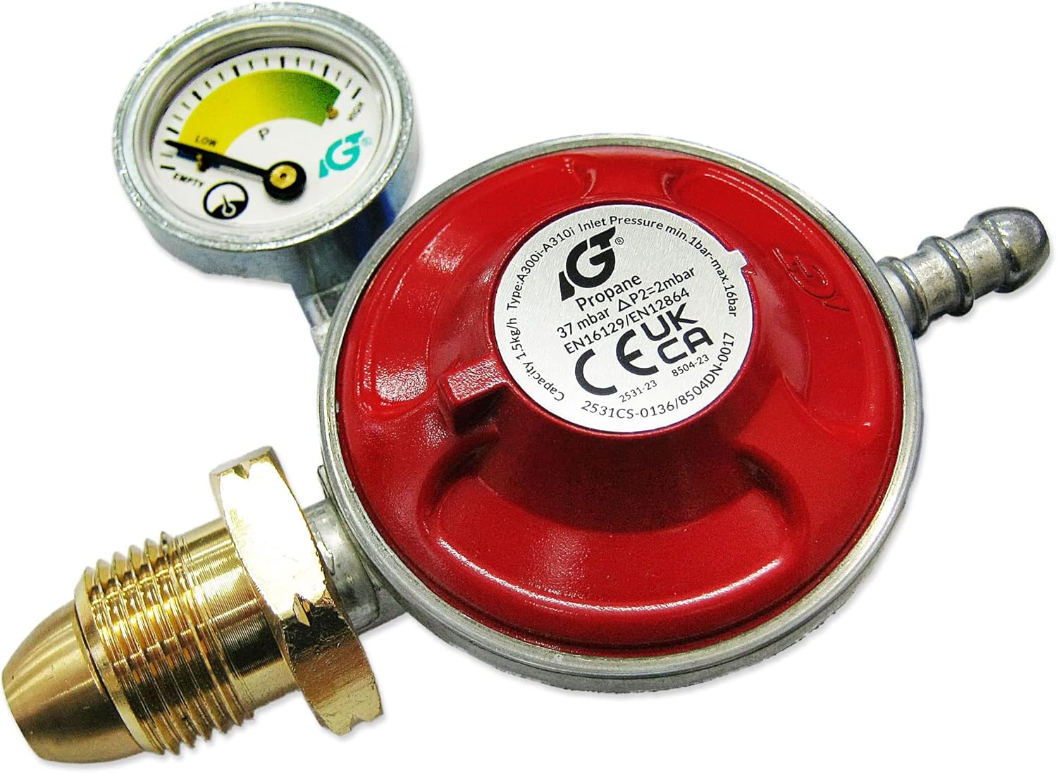 37mb Propane Gas Bottle Regulator With Built in Pressure Gauge Fits