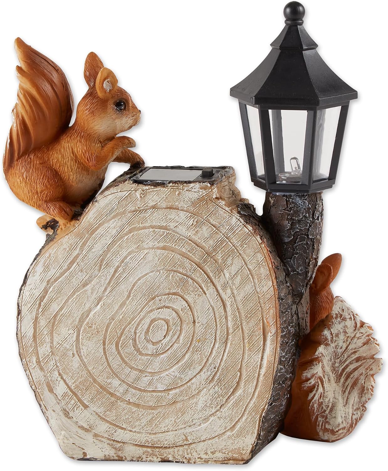 Zingz & Thingz Day & Night Garden Décor Solar Statue Figurine, 7.5x4.75x9.5, Welcome to Our Garden Squirrels image 2