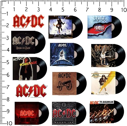 Miniatura 2 de ACDC Albums - Paquete variado de calcomanías grandes de vinilo de 50 unidades, para laptop, botella de agua, álbumes de recortes, tableta,