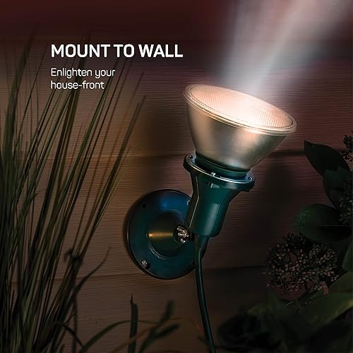 Miniatura 7 de Juego de 4 portalámparas de luz de inundación para exteriores con estaca y base de montaje en pared, duradero, resistente a la intemperieresistente,