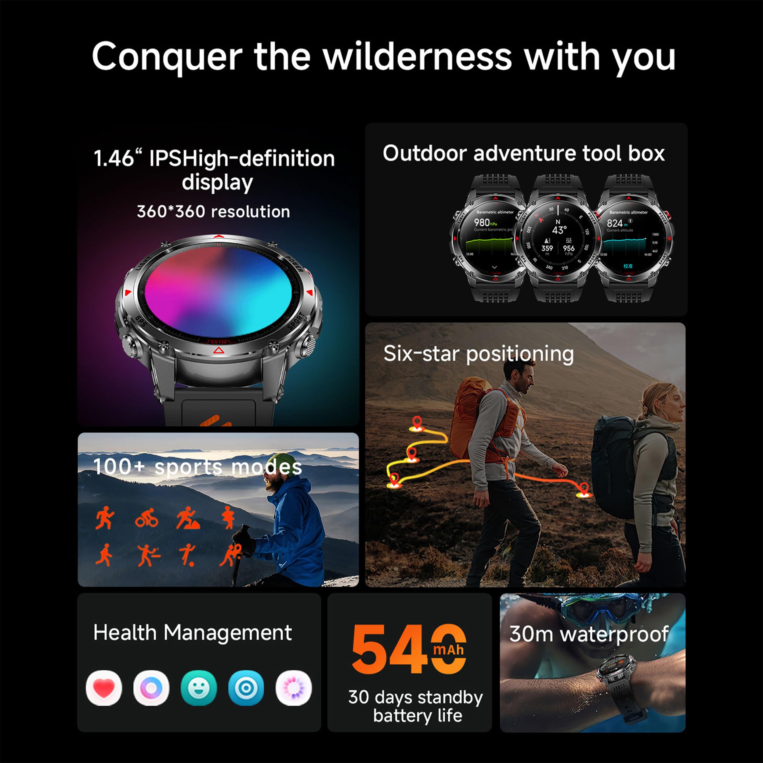 Reloj Inteligente Hombre con Llamadas, 1,46 Pulgada Smartwatc Hombre Deportivo con Podometro Pulsometro SpO2 Sueño Presion Arterial Actividad IP68 Reloj Digital para iOS Android (Plateado)