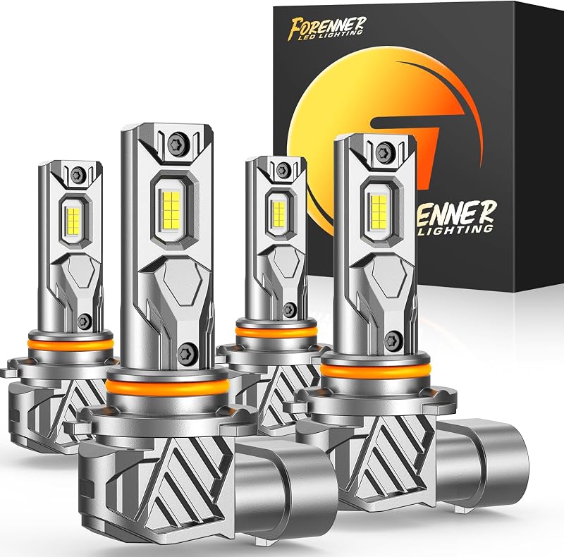 Kit de lâmpadas LED FORENNER 9005/HB3 e 9006/HB4 6500 K para farol e neblina – 4 unidades