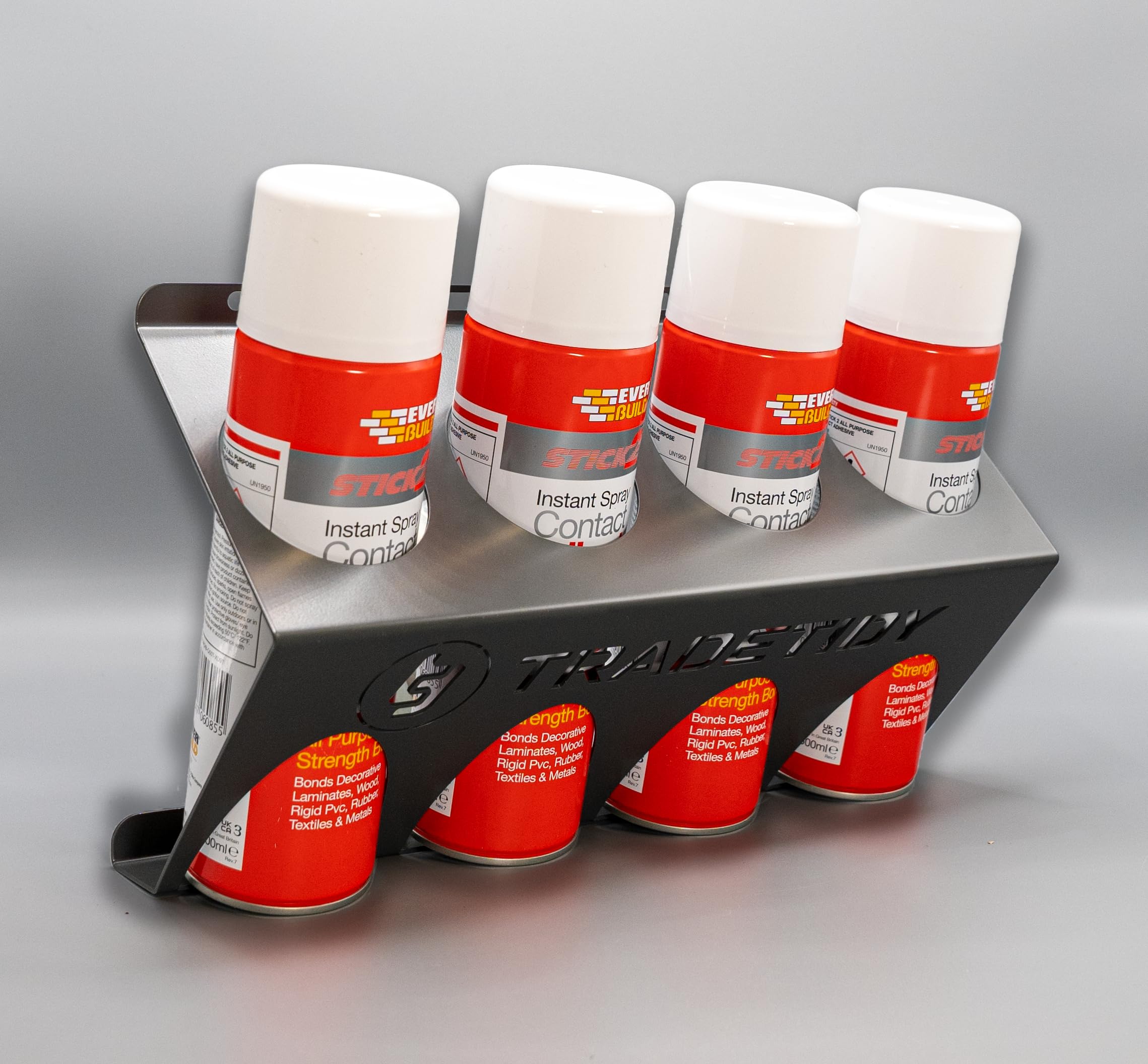 Tradetidy Spray/Aerosol Can Holder - For Custom Filled Cans up to 68mm - Ideal for Vans, Garages, Workshops - Made from Steel