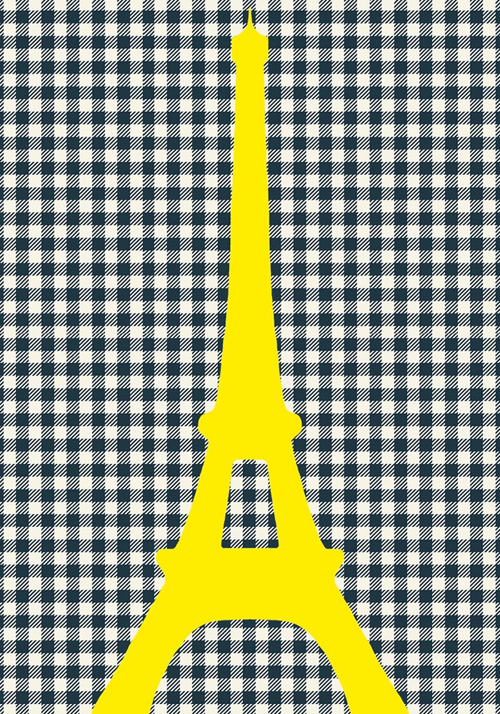 Alibabette Editions ParisPostcard 10 pack Eiffel Yellow on Black (ACP017)