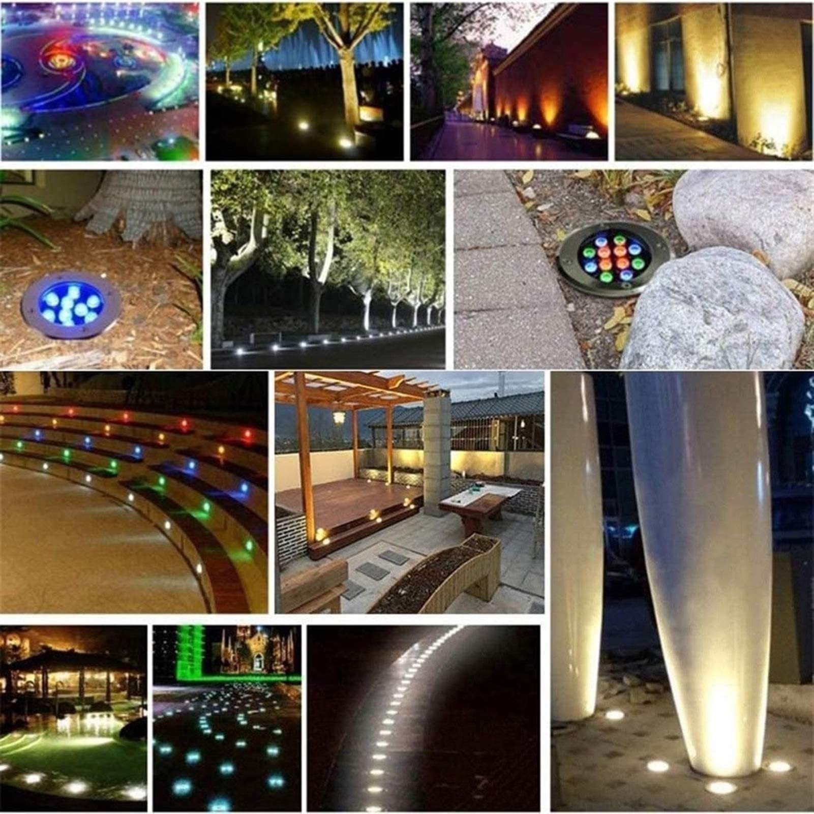 Projecteur LED paysager 18 W - Étanche IP67, encastrable, pour Jardin, allée et Chantier. Durable et Lumineux. Couleur Jaune.