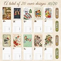 Vista 112 de Nuanchu 80 tarjetas postales de Navidad vintage de 4 x 6 pulgadas, tarjetas de felicitación de Papá Noel, tarjetas de Navidad retro, reimpresión