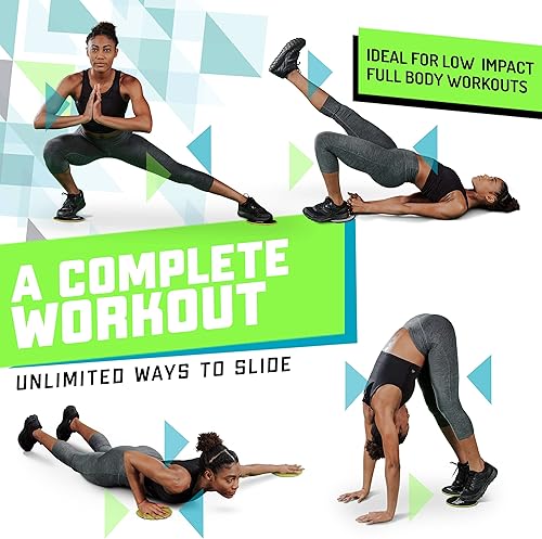 Miniatura 9 de Elite Sportz Core Sliders & Ab Roller Wheel  2 discos deslizantes de doble cara y rodillo de doble rueda para entrenamientos de cuerpo completo y