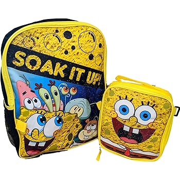 spongebob backpack with lunch box