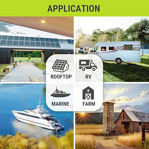 Miniatura 9 de Newpowa Panel solar 9BB 60W (Watt), módulo fotovoltaico monocristalino de alta eficiencia de 24 V diseñado para sistema fuera de la red de 24 V,