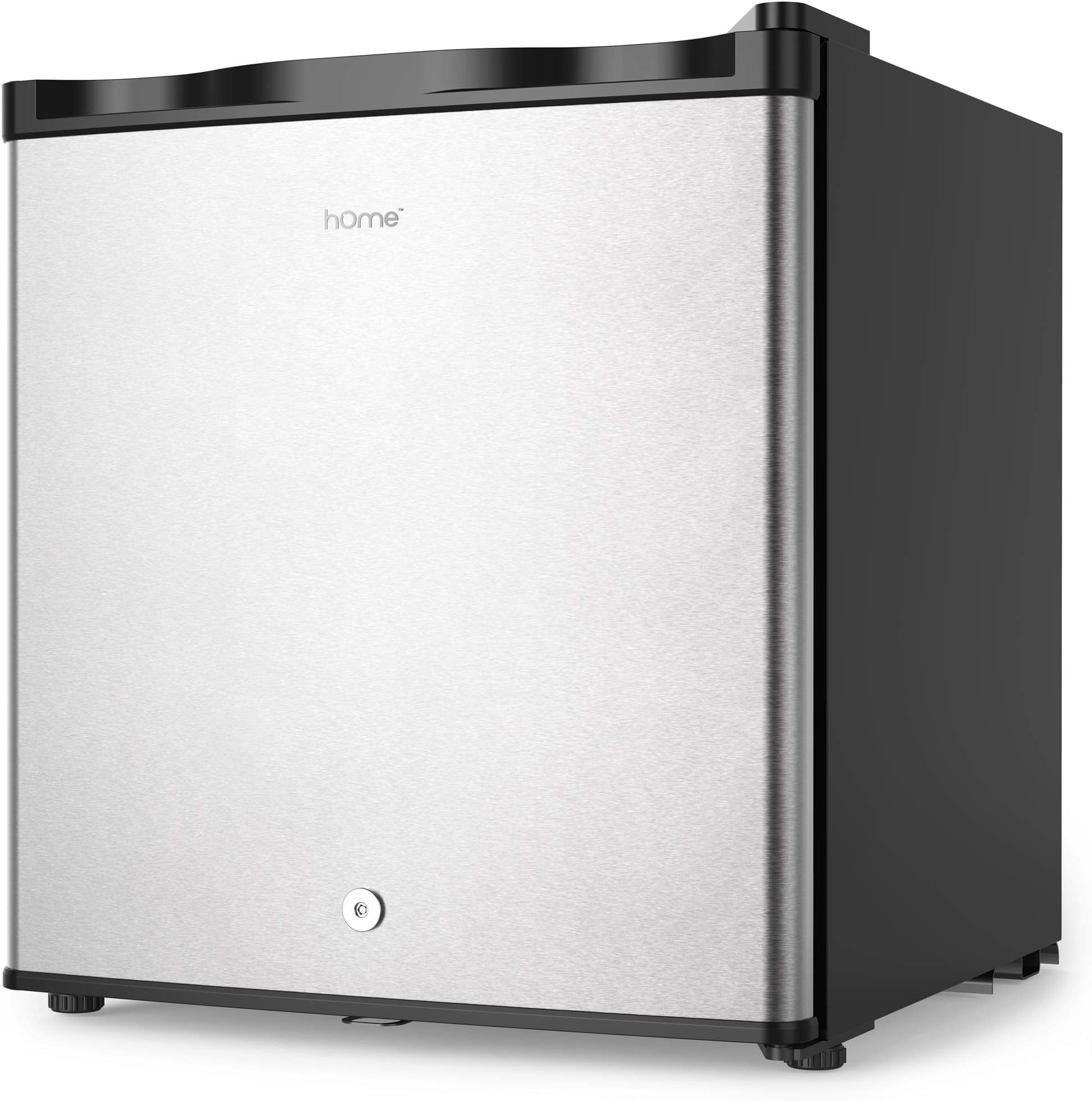 hOmelabs Upright Freezer - 1.1 Cubic Feet Compact Reversible Single Door Vertical Freezer with Child Door Lock - Table Top Mini Freezing Machine with Removable Shelves for Office Dorm or Apartment