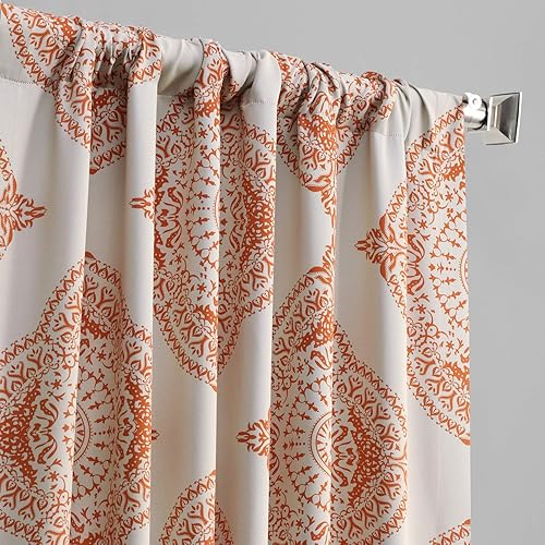 Miniatura 2 de HPD Half Price Drapes Cortinas con bolsillo de varilla con estampado geométrico para oscurecer la habitación y la sala de estar 50 x 96 pulgadas, (1