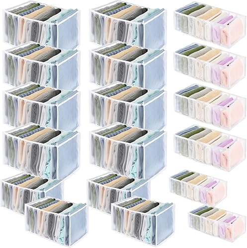 Roowest 18 organizadores de armario y almacenamiento de ropa organizadores de cajones para ropa malla para almacenamiento de ropa camisetas jeans