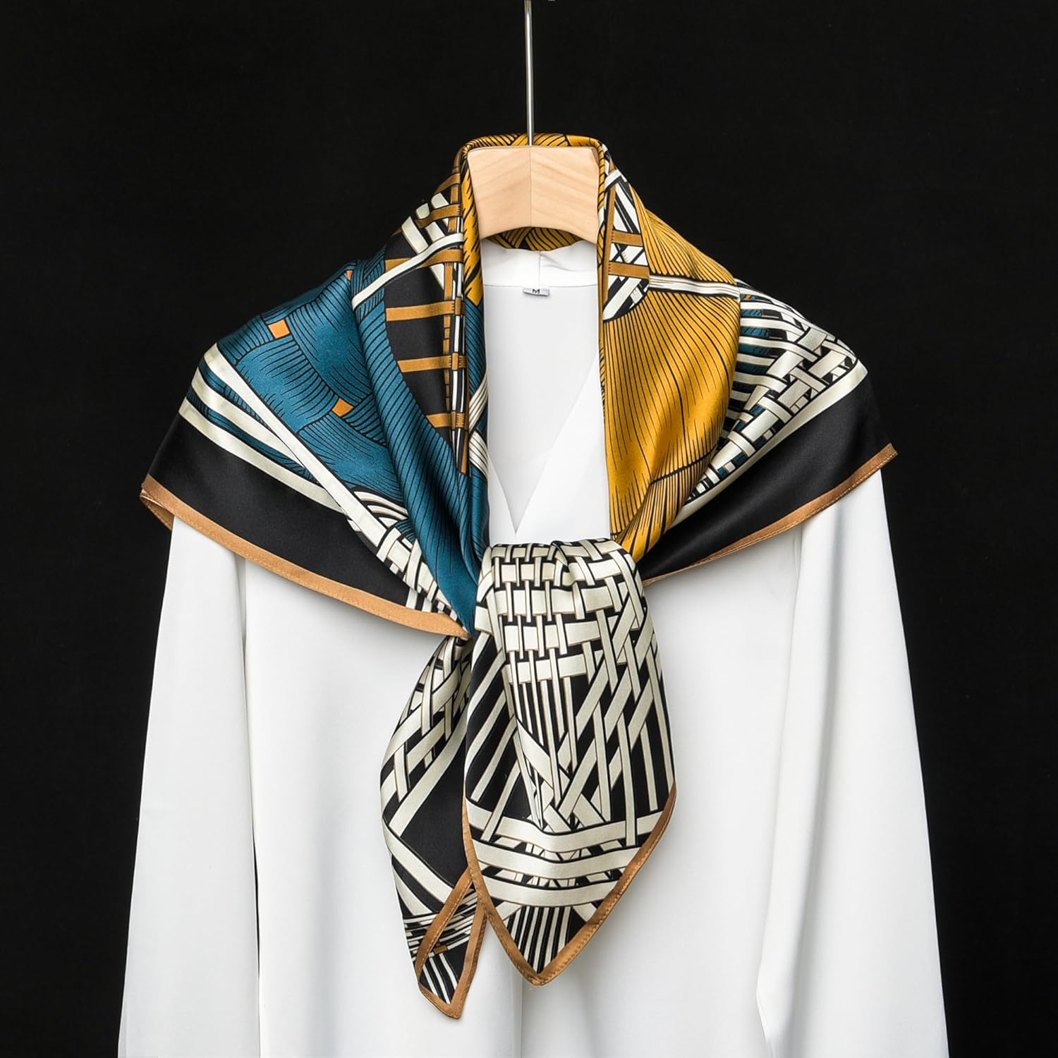 100% Pure Mulberry Silk Scarf 35" Large Square Lightweight Headscarf –Women’s Hair Wraps The shawl-With Gift Packed - Image 3