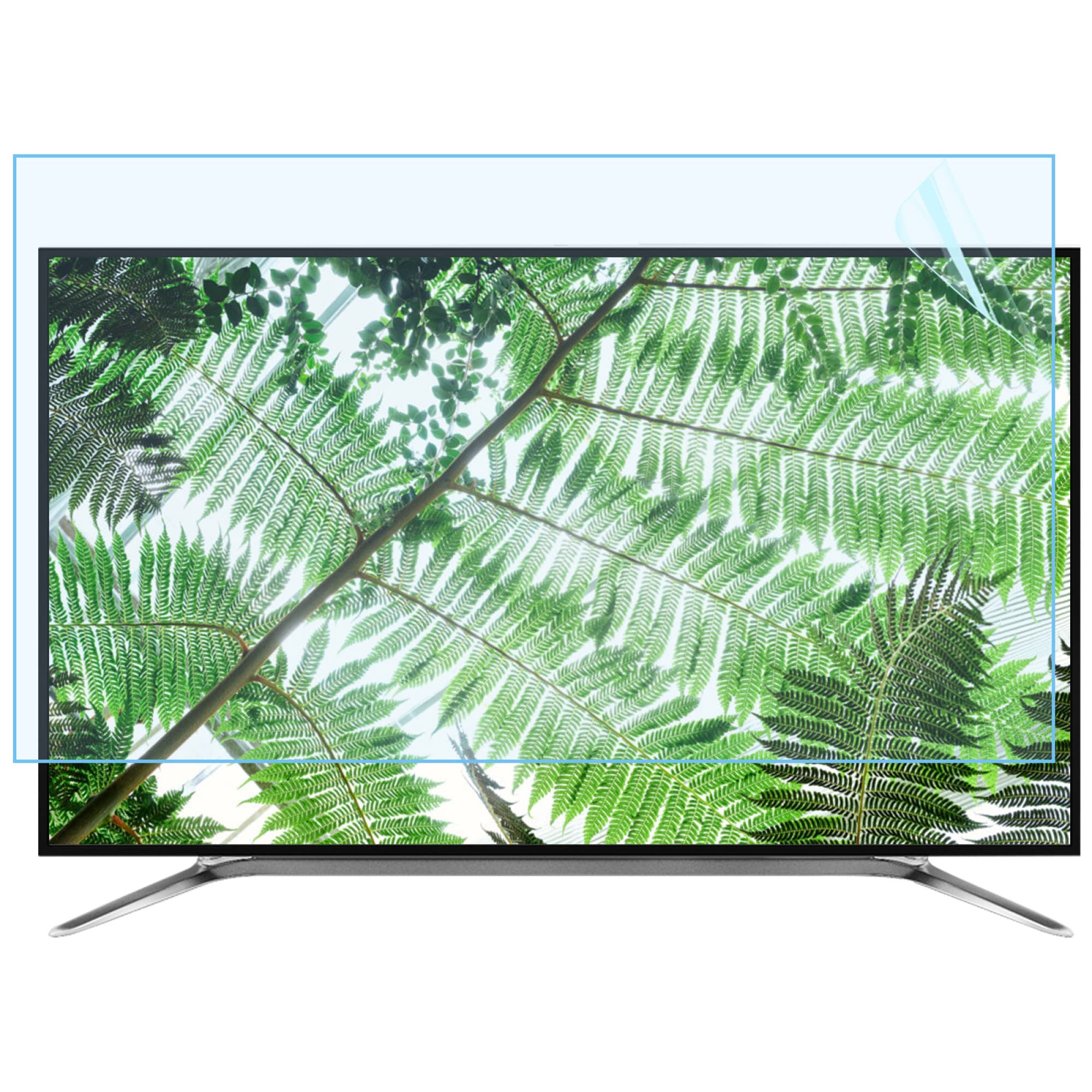 Osłona ekranu telewizora przeciw niebieskiemu światłu do 102-165 cm, uniwersalna odporna na zarysowania, matowa powierzchnia, odporna na kurz, ochrona przed odciskami palców, redukuje odblaski, bez pęcherzyków powietrza, 55 cali, 1221 x 689 mm