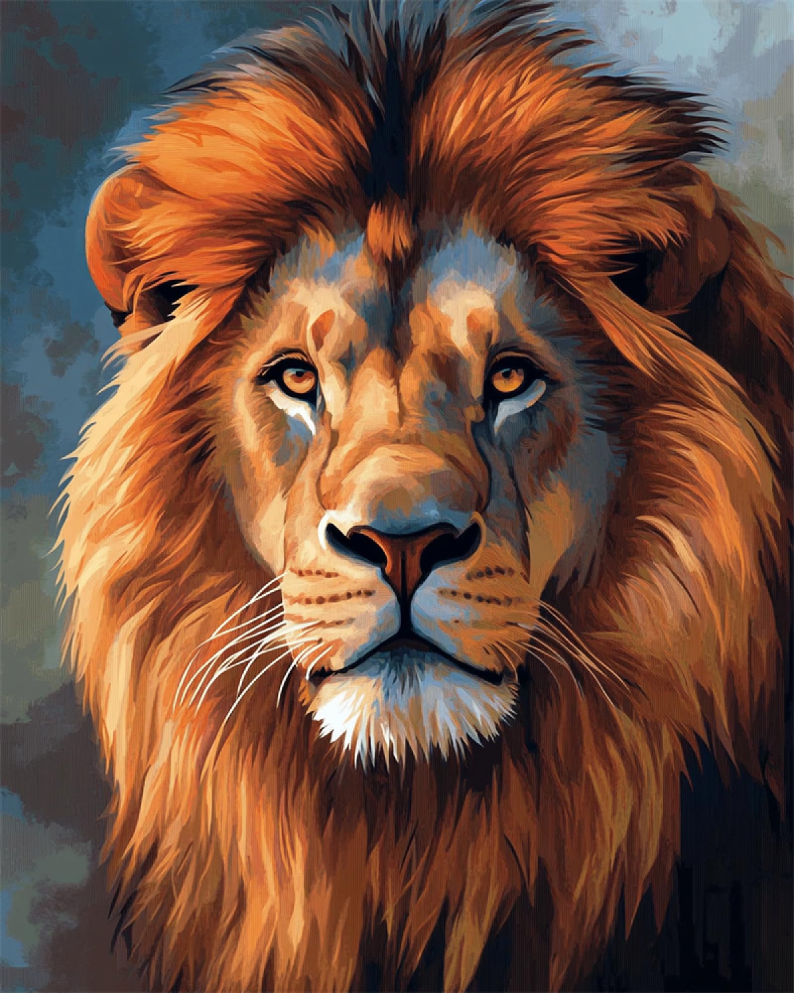 N.LANSHAN DIY Création De Tapis Et Canvas Portrait D'Animal Lion Kits De Crochets À Nouer Pour La Fabrication De Tapis,Avec Motifs Imprimés Colorés Et Broderie. 100x140cm