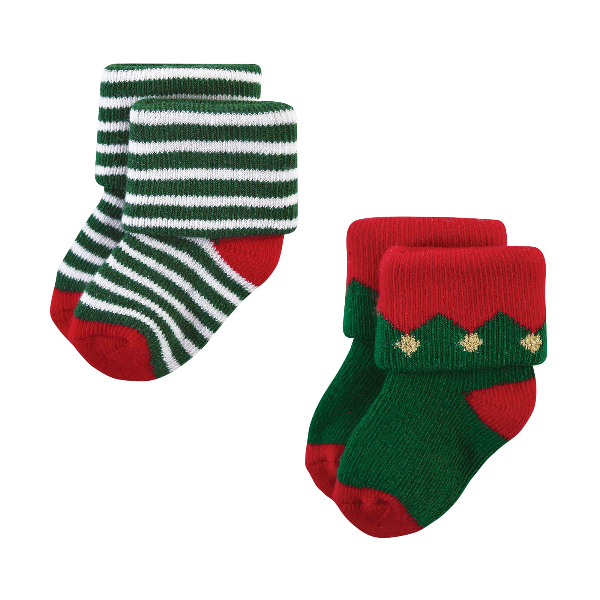 Hudson baby Cotton Rich Newborn and Terry Socks Calcetines Unisex de algodón para recién Nacido y Rizo, días de Navidad, Meses, (12 Days of Christmas), 12-24 Months (Pack Bebés