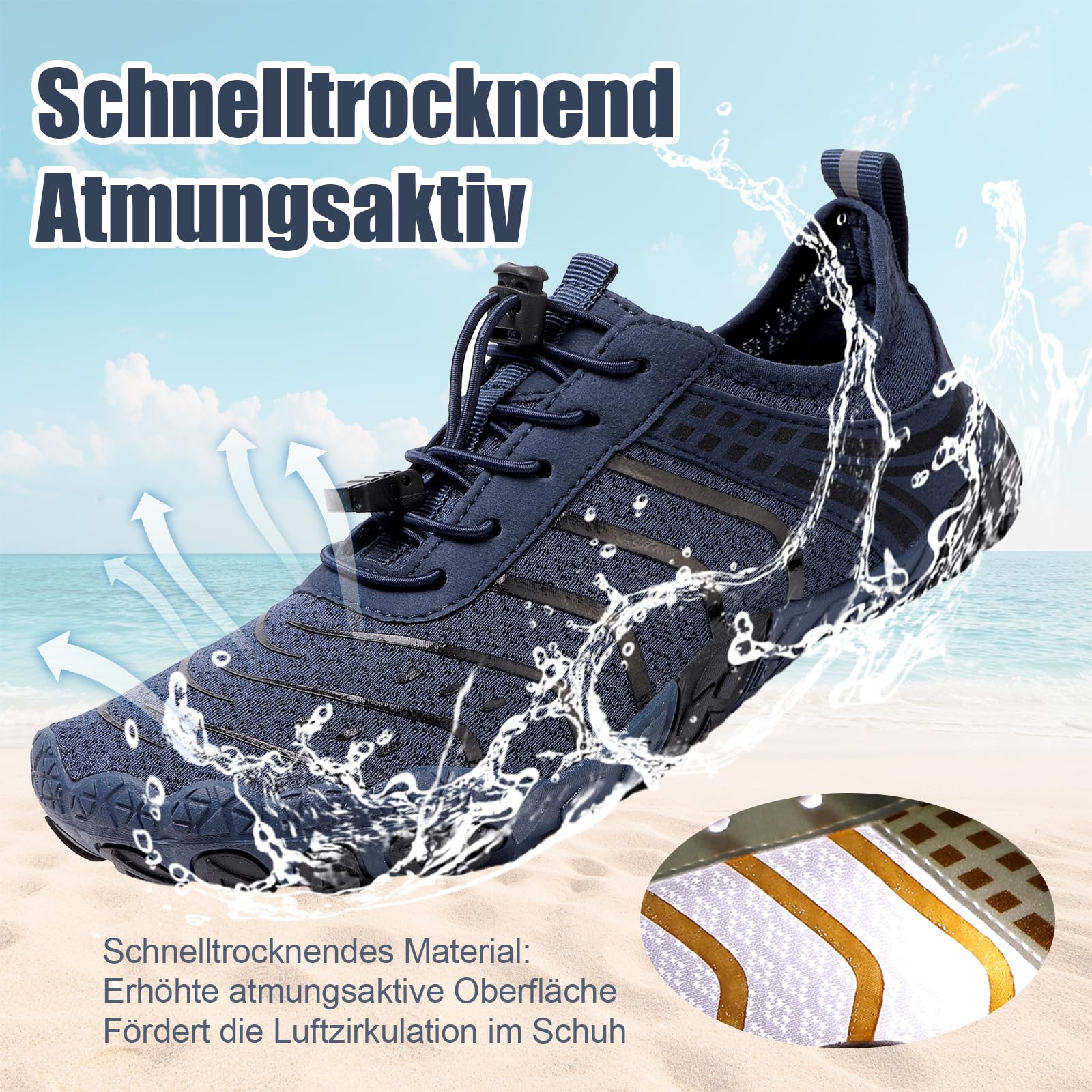 Zapatos de Agua Secado rápido Hombre Mujer Zapatillas Agua Verano Zapatos de Playa Transpirable Zapatos de Natación Descalzos Deportes Acuáticos Zapatillas de Piscina