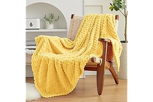 EXQ Home Soft Yellow Throw Blanket for Couch or Bed
