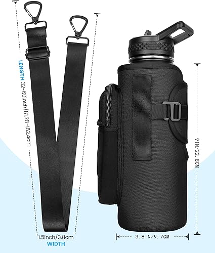 Miniatura 2 de Sports rabbit Soporte universal para botella de agua – Diseño híbrido duradero de Oxford y neopreno compatible con Stanley de 30/40oz con asa y Negro