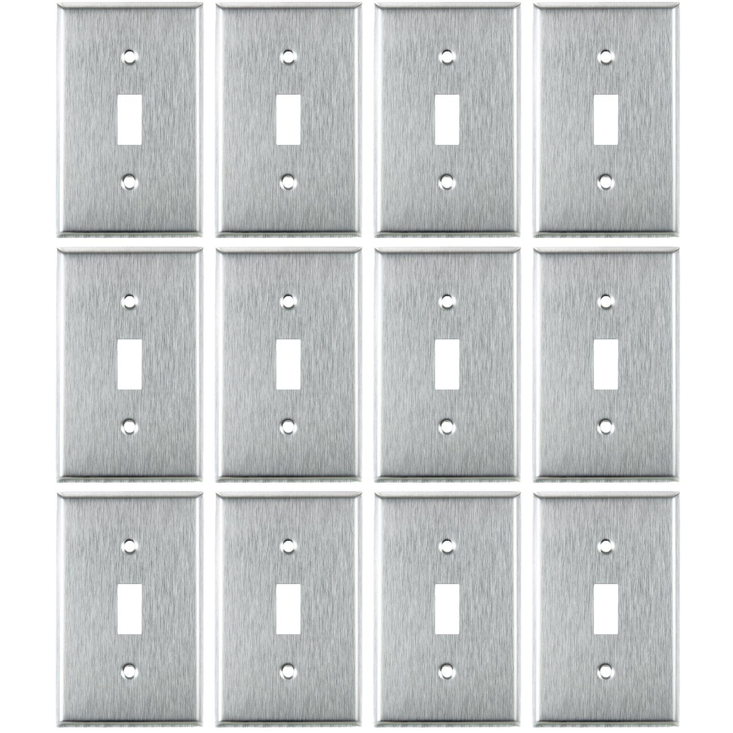 Plaque d'interrupteur en acier Sunlite 40899-SU lot de 12