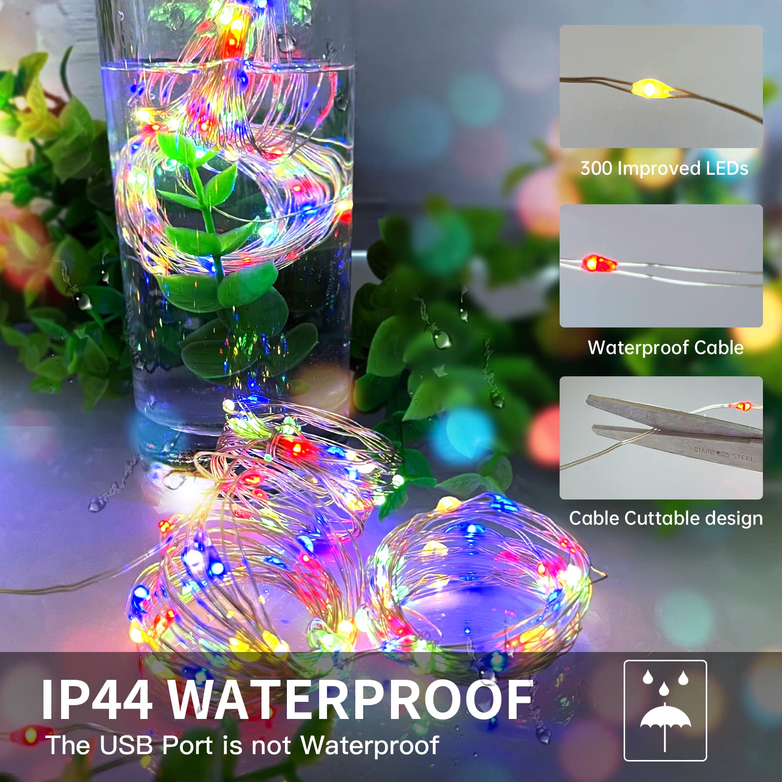 Tenda Luminosa 3x3m Con 300 LED - Telecomando E 8 Modalit&agrave; Per Decorazioni