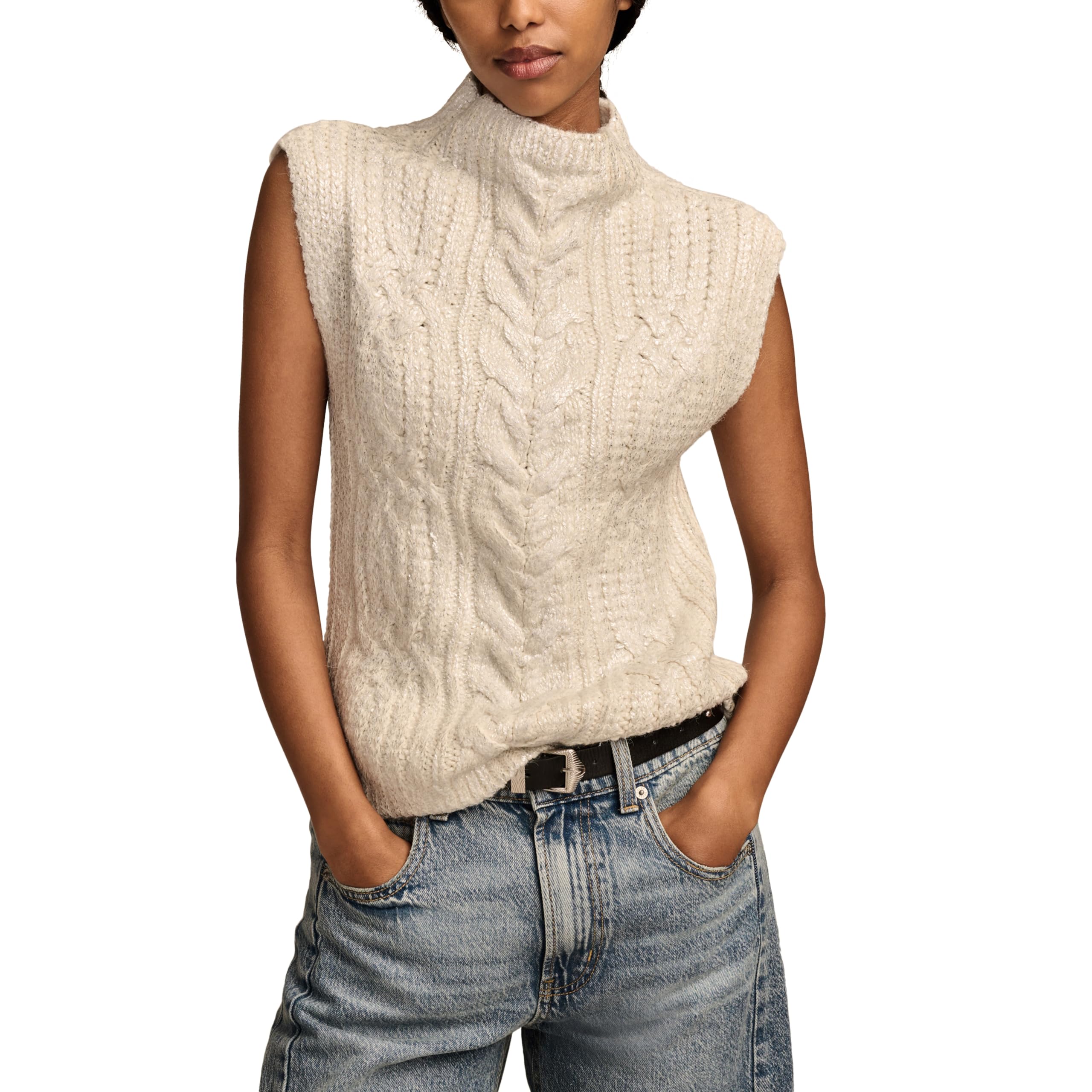 Lucky Brand Womens Metallic Sweater Vest