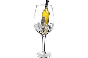 MyGift 20-Inch Giant Clear Decorative Hand Blown Wine Glass