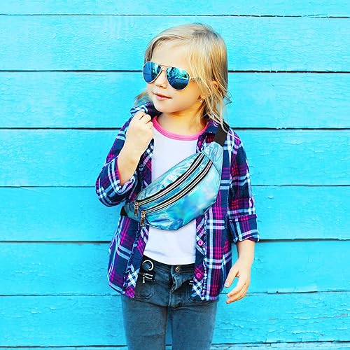 Miniatura 5 de Frienda Riñonera holográfica de 2 piezas para mujer, paquete colorido de cintura deportiva