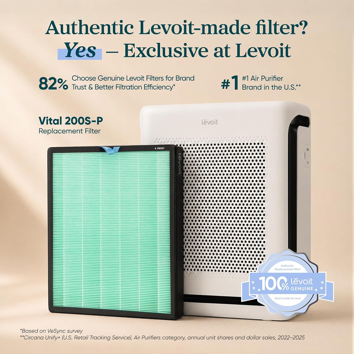 Levoit Vital 200S-P Air Purifier Toxin Absorber Replacement Filter, 1 Pack image 2