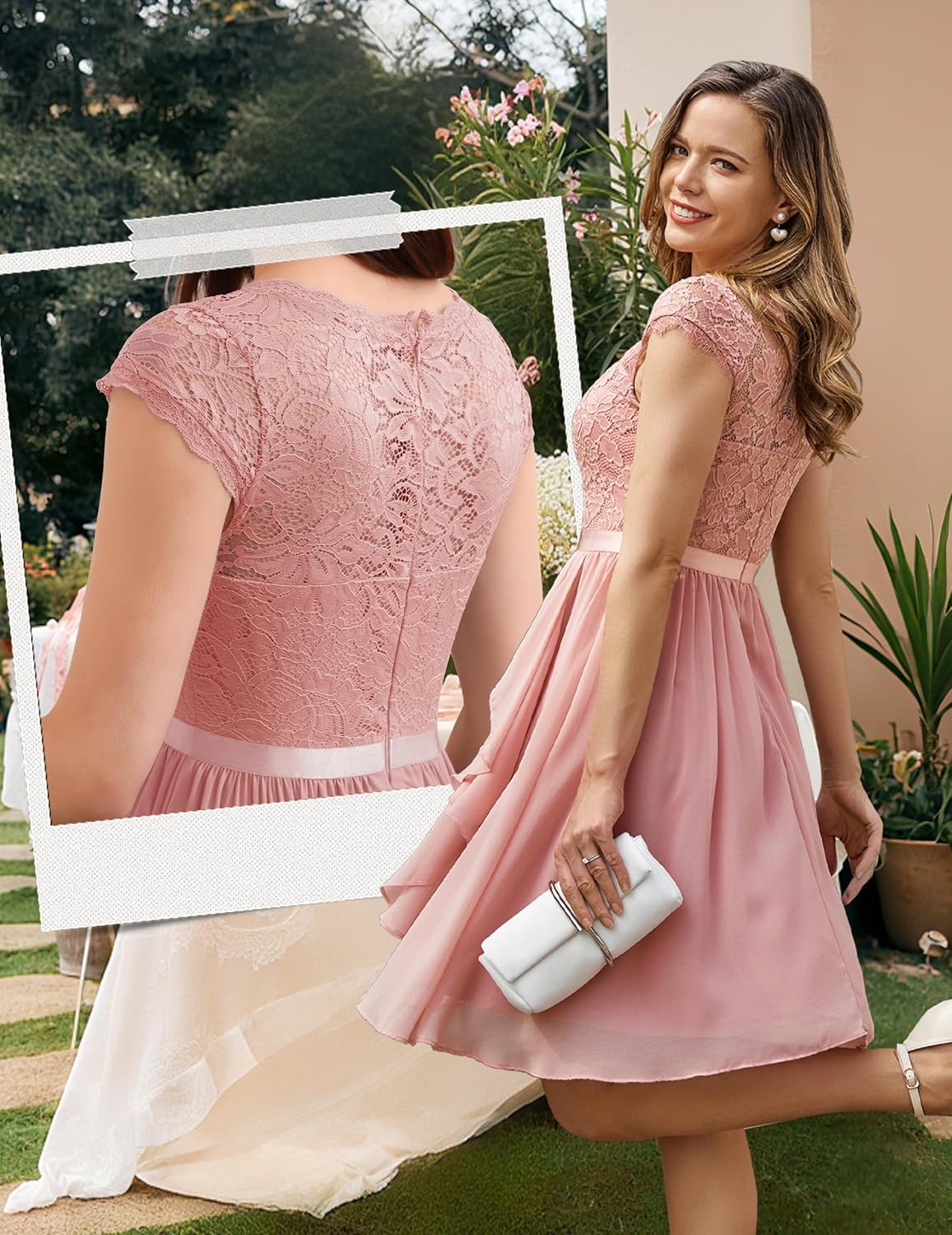 Wedtrend Women's Bridesmaid Dresses Short Prom Dress Ruffle Semi Formal Cocktail Dresses Floral Homecoming Dress