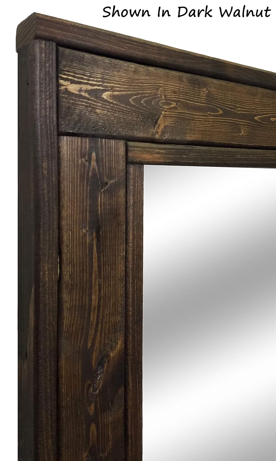 Herringbone Reclaimed Wood Framed Mirror, Available in 5 Sizes and 20 Stain colors: Shown in Dark Walnut - Large Wall Mirror - Rustic Modern Home - Home Decor - Mirror - Housewares - Woodwork - Frame